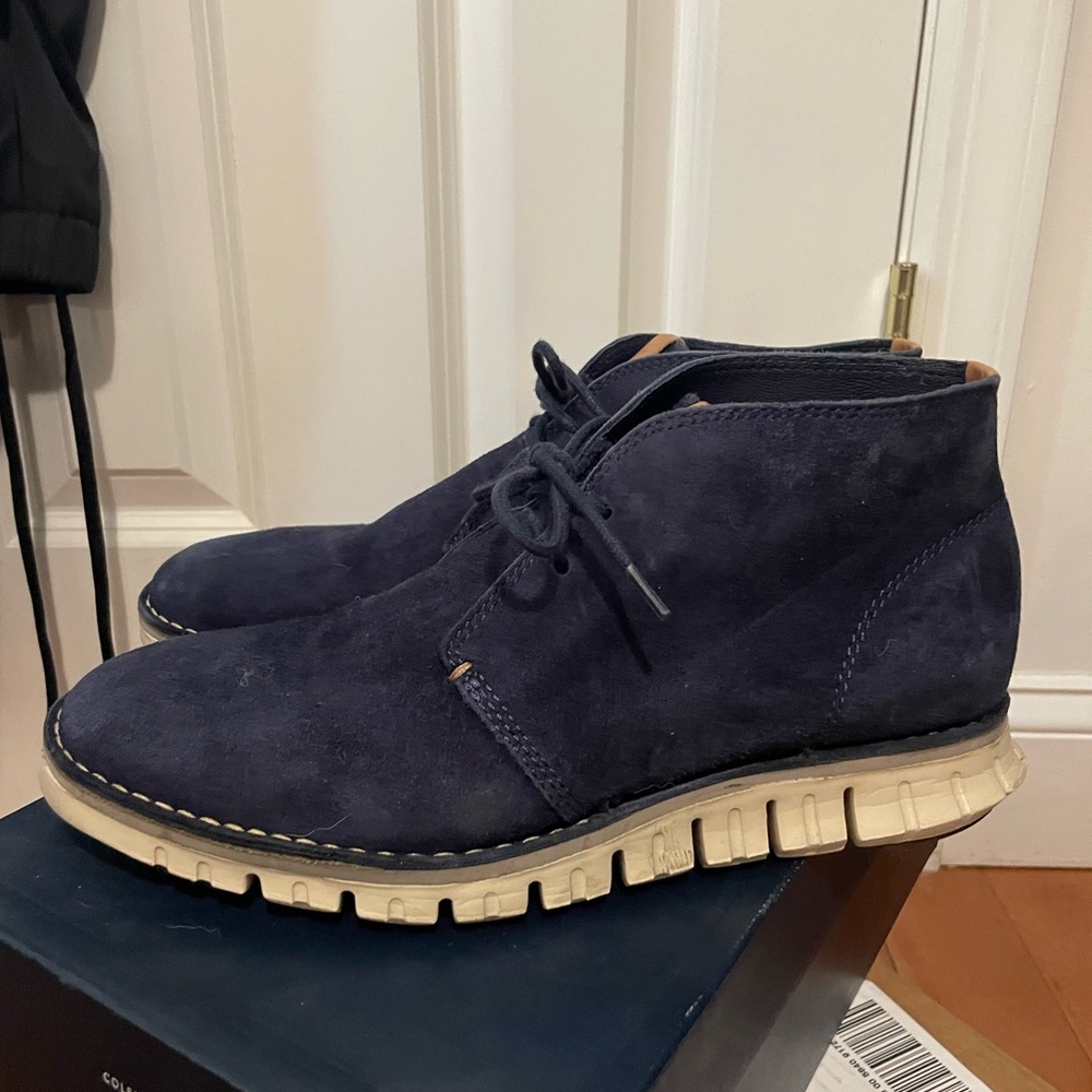 COLE HAAN ZERO GRAND BLUE SUEDE SIZE 8